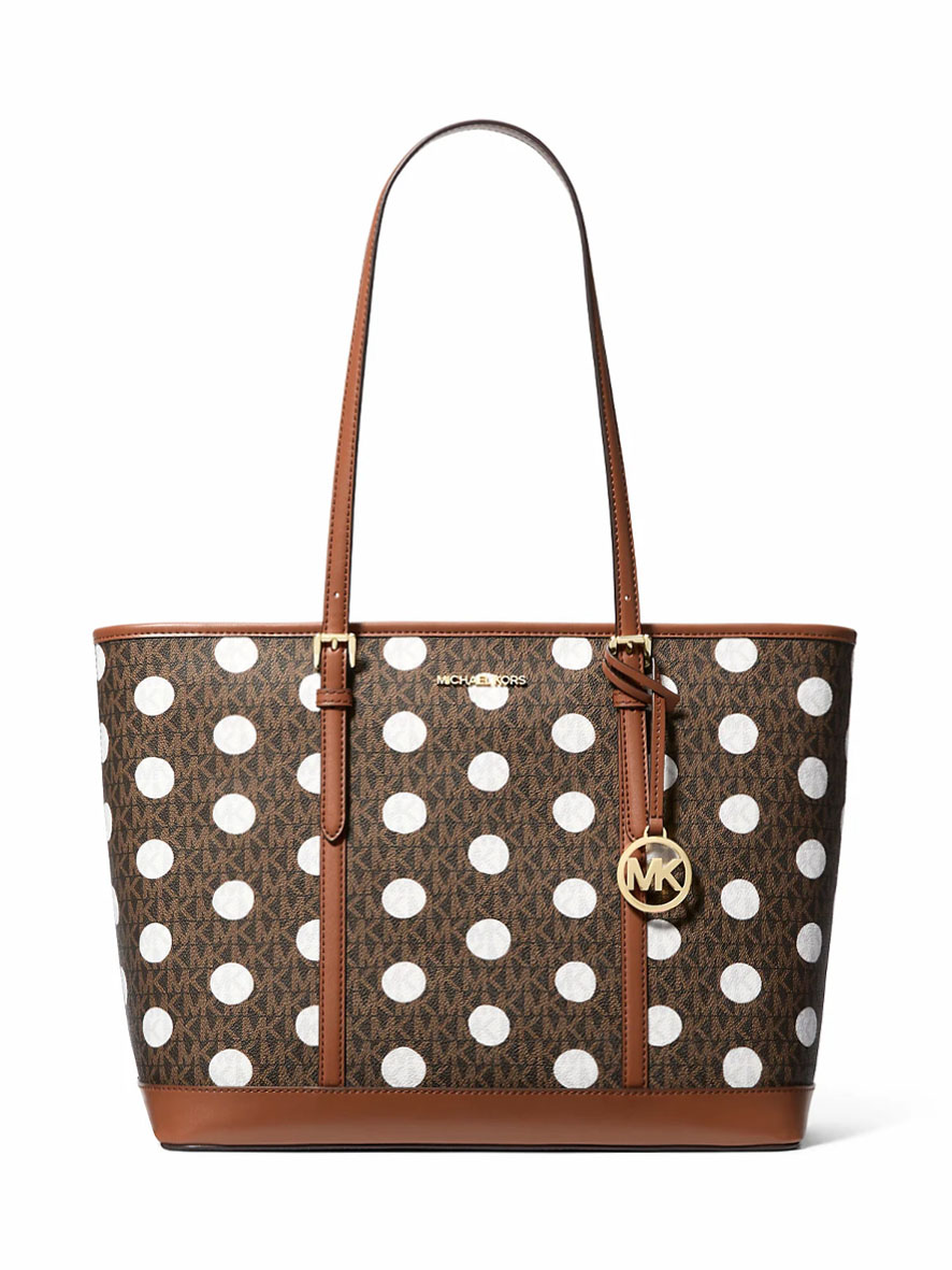 Michael Kors Jet Set Large Polka Dot Signature Logo Tote Bag Luggage