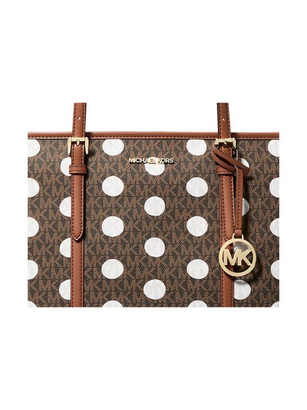 Michael Kors Jet Set Large Polka Dot Signature Logo Tote Bag Luggage