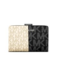 Michael Kors Jet Set Medium Two-Tone Logo Wallet Black Multi