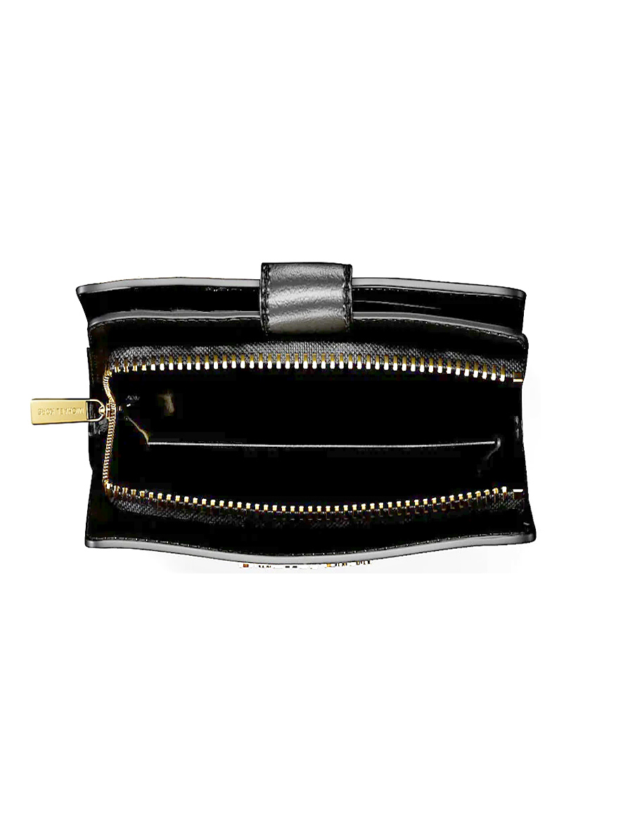 Michael Kors Jet Set Medium Two-Tone Logo Wallet Black Multi