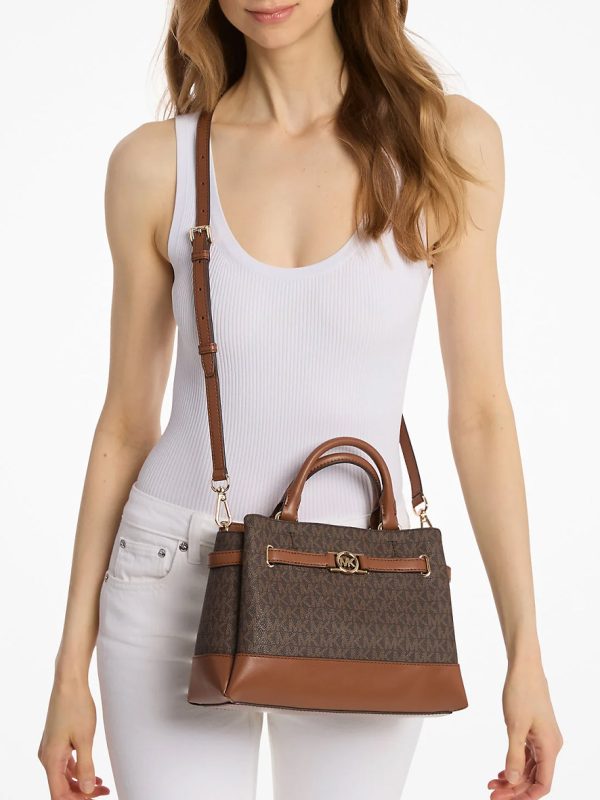Michael Kors Reed Small Signature Logo Satchel Brown