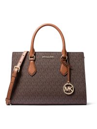 Michael Kors Sheila Medium Logo Satchel Brown
