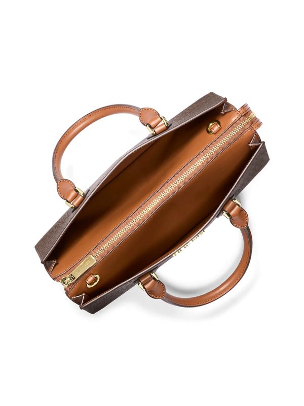 Michael Kors Sheila Medium Logo Satchel Brown