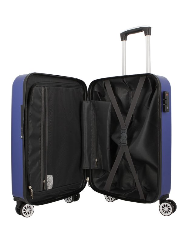 Pierre Cardin Gaspar ABS Hard Case Luggage Bag Blue Black