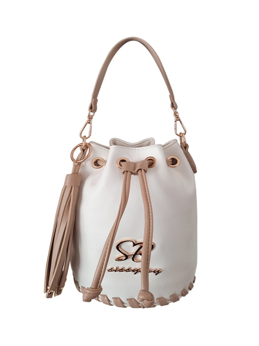 Sissy Boy Bling Bucket Bag Cream Beige