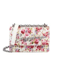 Sissy Boy Fancy Florals Sling Crossbody Bag White Purple Pink