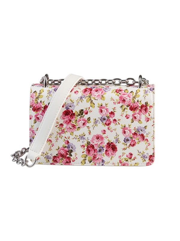 Sissy Boy Fancy Florals Sling Crossbody Bag White Purple Pink