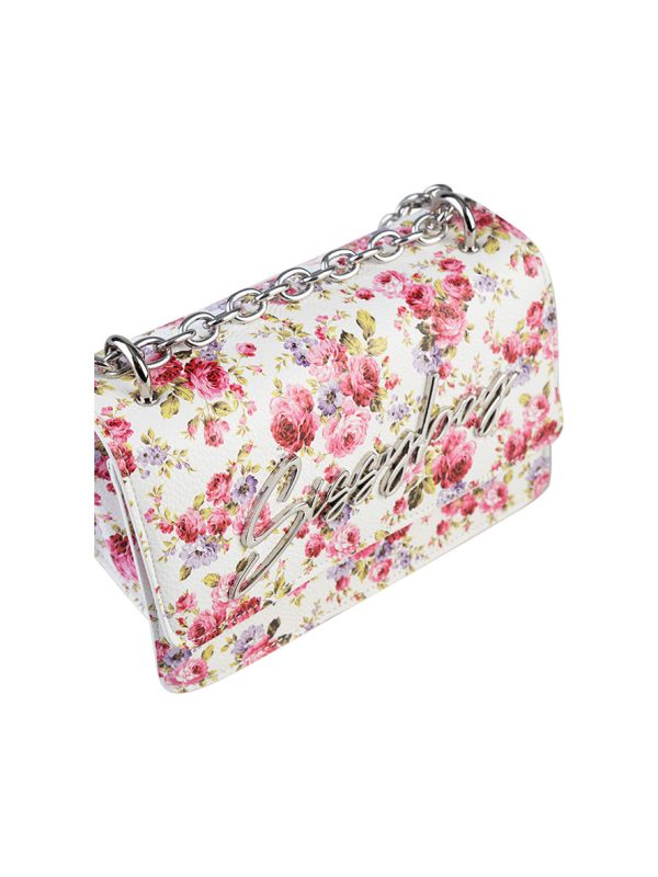 Sissy Boy Fancy Florals Sling Crossbody Bag White Purple Pink