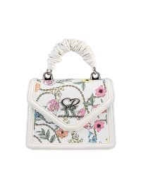 Sissy Boy Flower Denim Print Pompom Bag White Floral