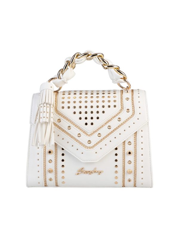 Sissy Boy Janey with Stud and Chain Bag Cream