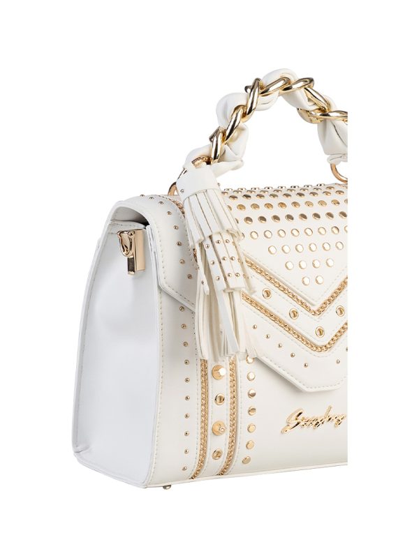 Sissy Boy Janey with Stud and Chain Bag Cream