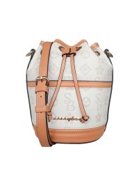 Sissy Boy Embossed Bucket Bag Cream Tan