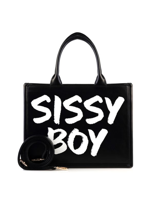 Sissy Boy Shopper with Bold Logo Print Black