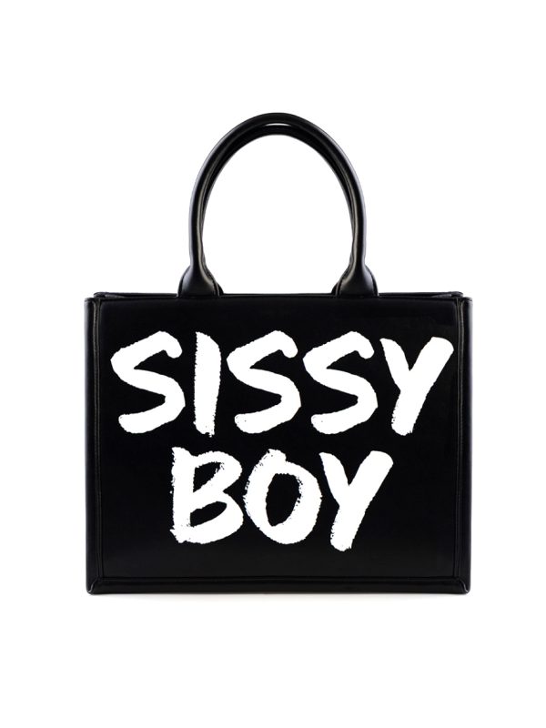 Sissy Boy Shopper with Bold Logo Print Black