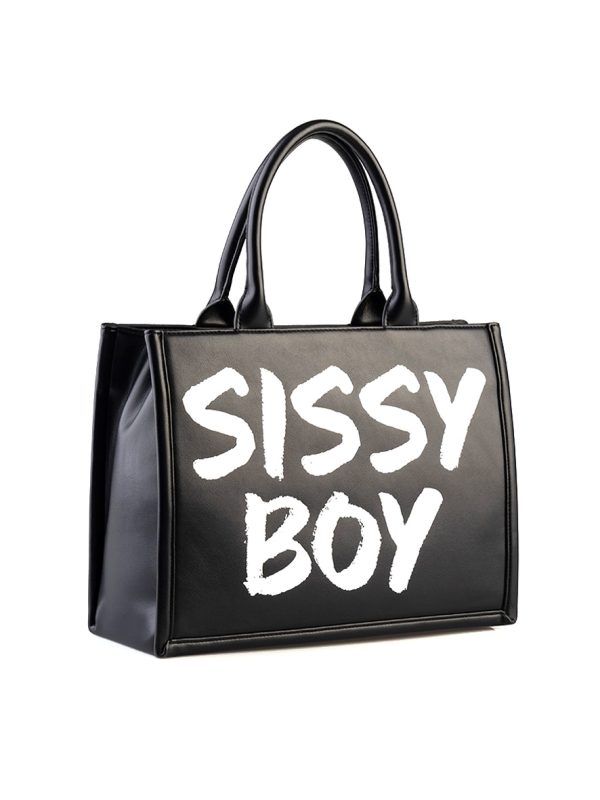 Sissy Boy Shopper with Bold Logo Print Black