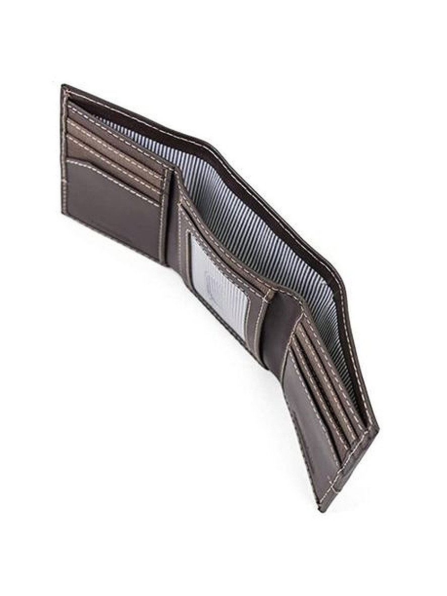 Timberland Canvas and Leather Trifold Wallet Dark Earth
