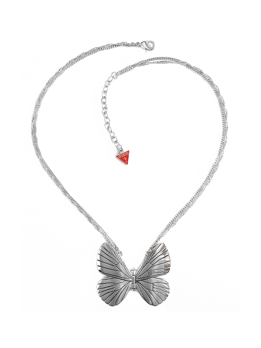 Guess Butterfly Necklace Silver