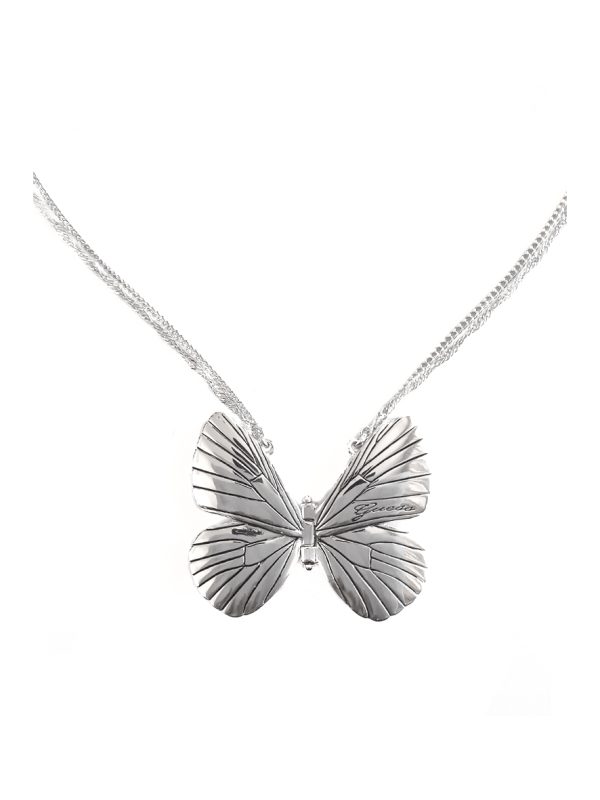 Guess Butterfly Necklace Silver