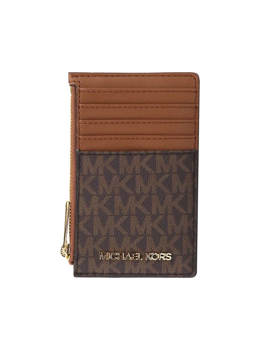 Michael Kors Jet Set Travel Medium Logo Card Case Brown
