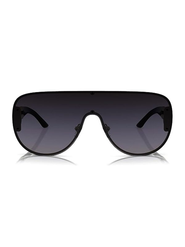 Versace Woman's Sunglasses Pale Gold Grey Frame Gradient Dark Blue Lens