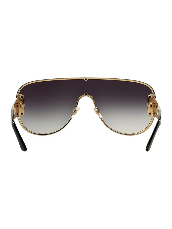 Versace Woman's Sunglasses Pale Gold Grey Frame Gradient Dark Blue Lens