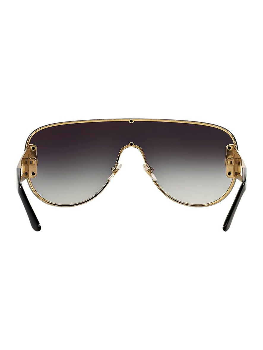 Versace Woman's Sunglasses Pale Gold Grey Frame Gradient Dark Blue Lens