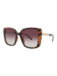 Guess Butterfly Ladies Butterfly Sunglasses Dark Havana Resin Frame Brown Gradient Lens