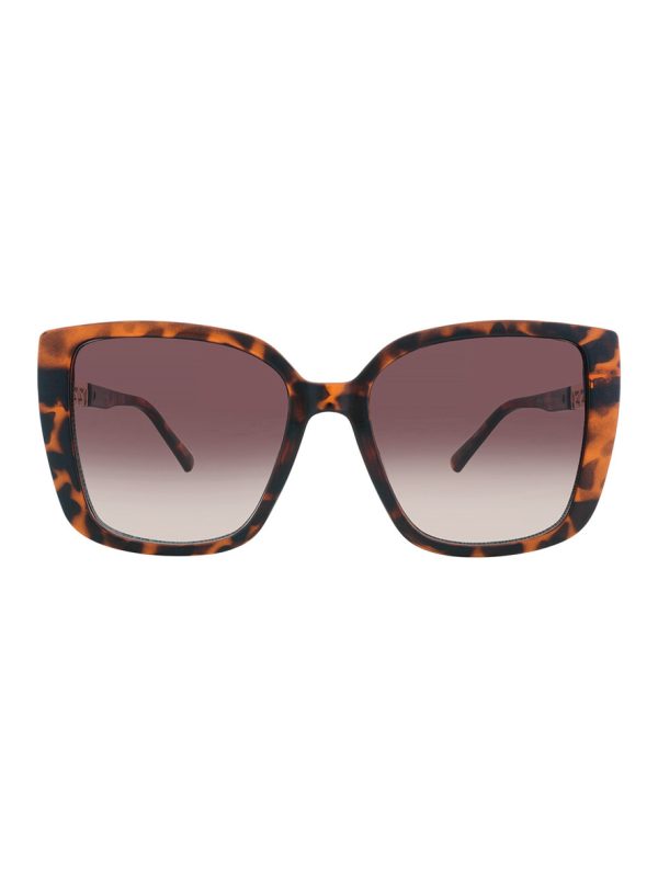 Guess Butterfly Ladies Butterfly Sunglasses Dark Havana Resin Frame Brown Gradient Lens