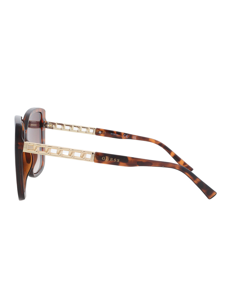 Guess Butterfly Ladies Butterfly Sunglasses Dark Havana Resin Frame Brown Gradient Lens