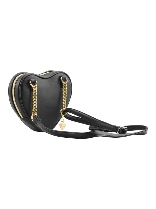 Juicy Couture Fluffy Crossbody Bag Licorice Heart Print