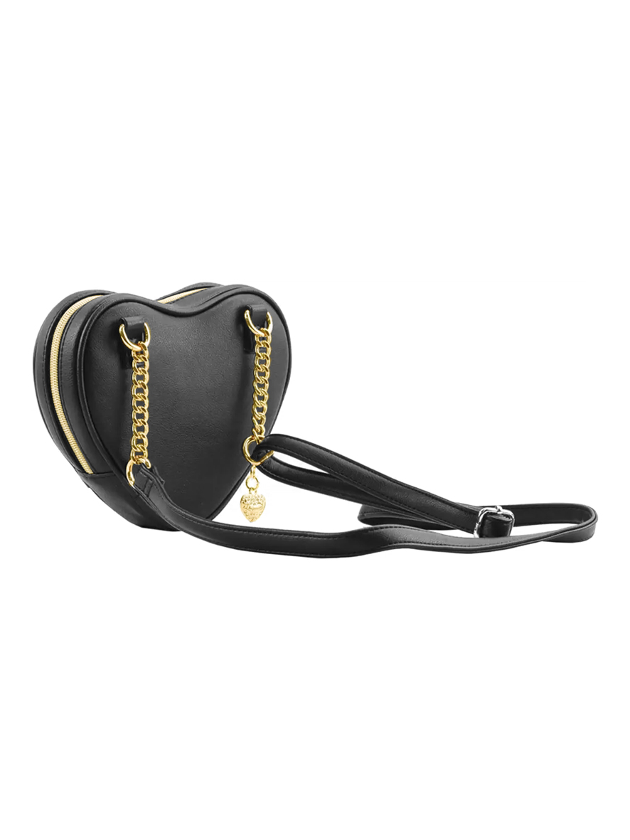 Juicy Couture Fluffy Crossbody Bag Licorice Heart Print