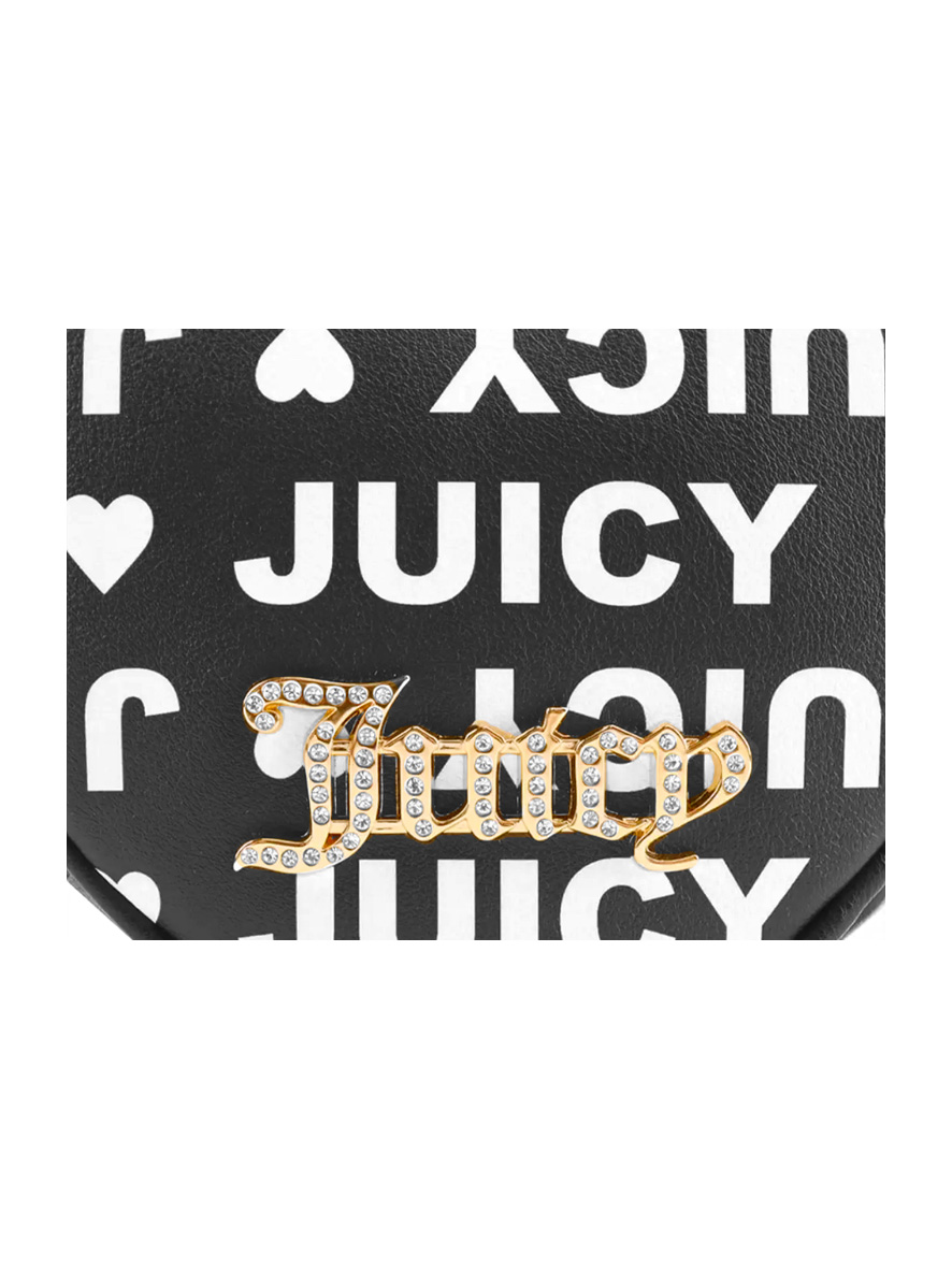 Juicy Couture Fluffy Crossbody Bag Licorice Heart Print