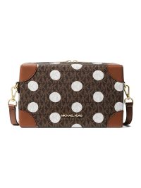 Michael Kors Jeanie Small Polka Dot Signature Logo Trunk Crossbody Bag Luggage