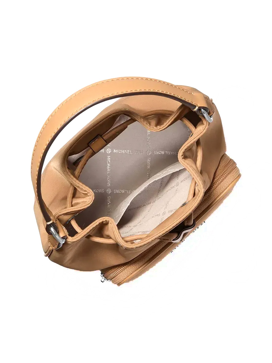 Michael Kors Khai Small Nylon Bucket Bag Peanut