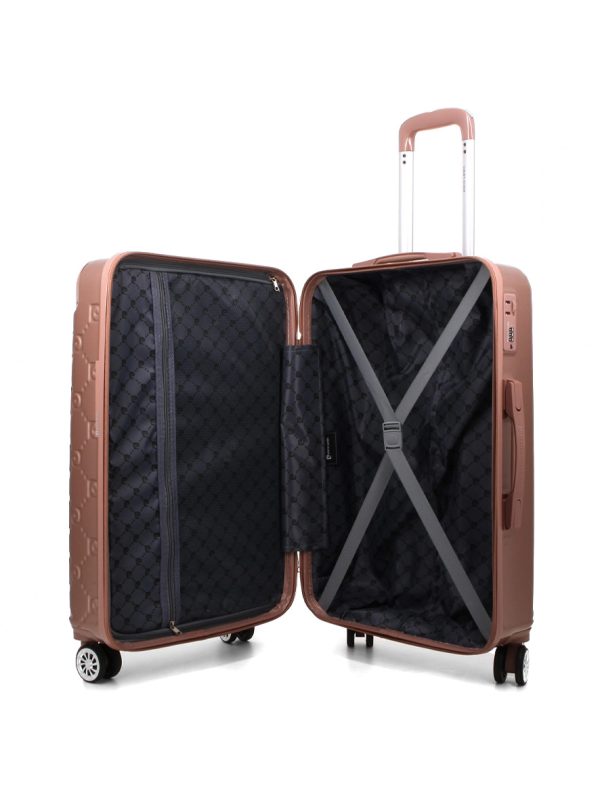 Pierre Cardin Orion Hard Case Luggage Bag Rose Gold