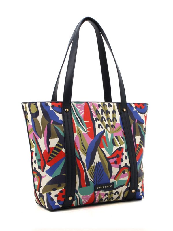 Pierre Cardin Zahara Printed Tote Bag Navy Print