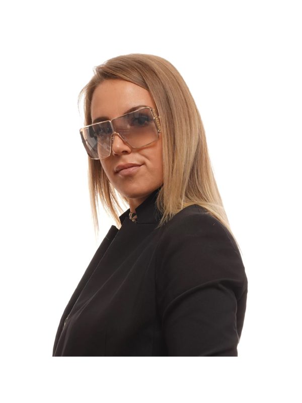 Atelier Swarovski Women's Sunglasses Gold Square Sunglasses Shiny Pale Gold Frame Brown Gradient Lens