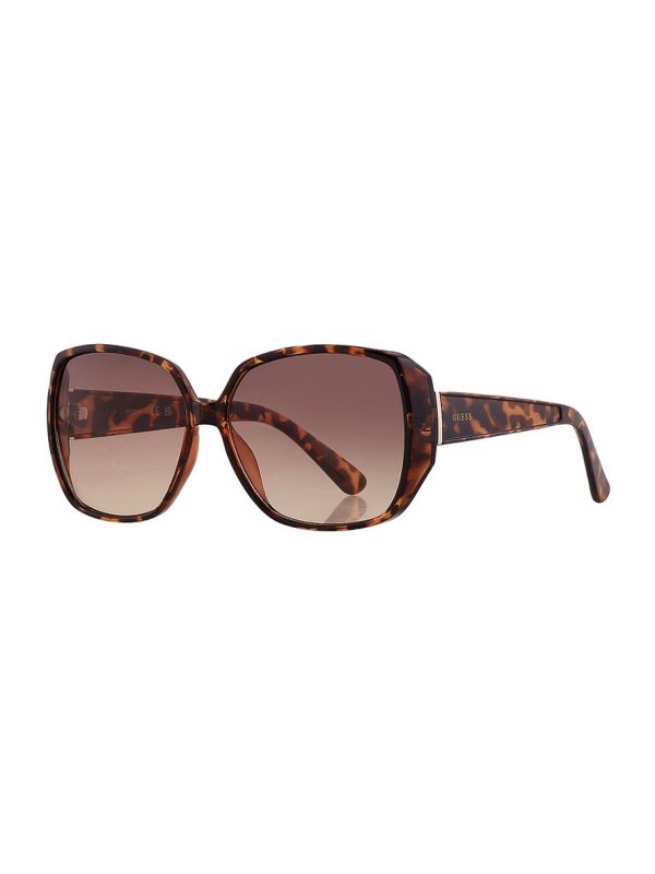 Guess Women's Butterfly Shaped Sunglasses Tortoise Shell Frame Brown Gradient Lens