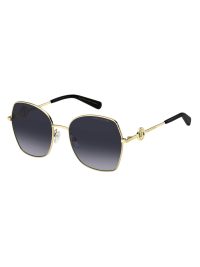 Marc Jacobs Women's Geometric Sunglasses Gold Frame Dark Grey Gradient Lens