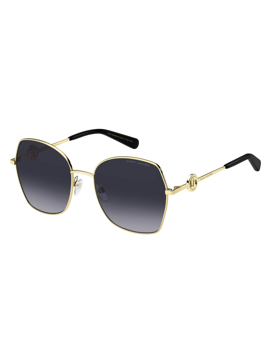 Marc Jacobs Women's Geometric Sunglasses Gold Frame Dark Grey Gradient Lens