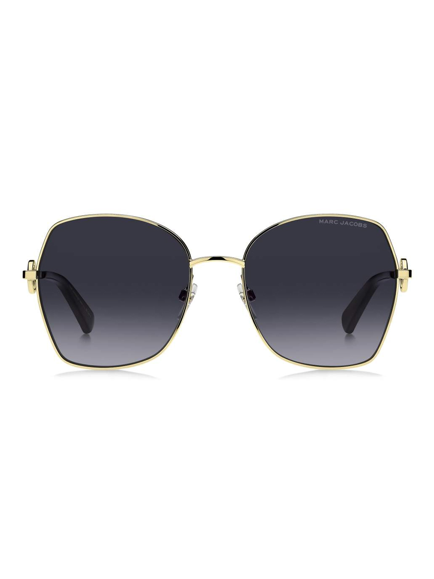 Marc Jacobs Women's Geometric Sunglasses Gold Frame Dark Grey Gradient Lens