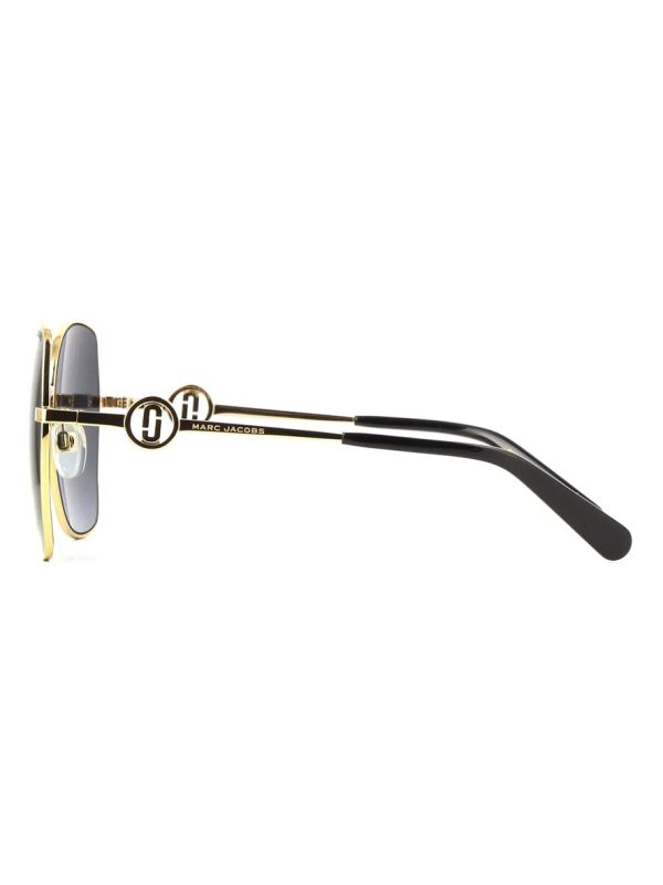 Marc Jacobs Women's Geometric Sunglasses Gold Frame Dark Grey Gradient Lens
