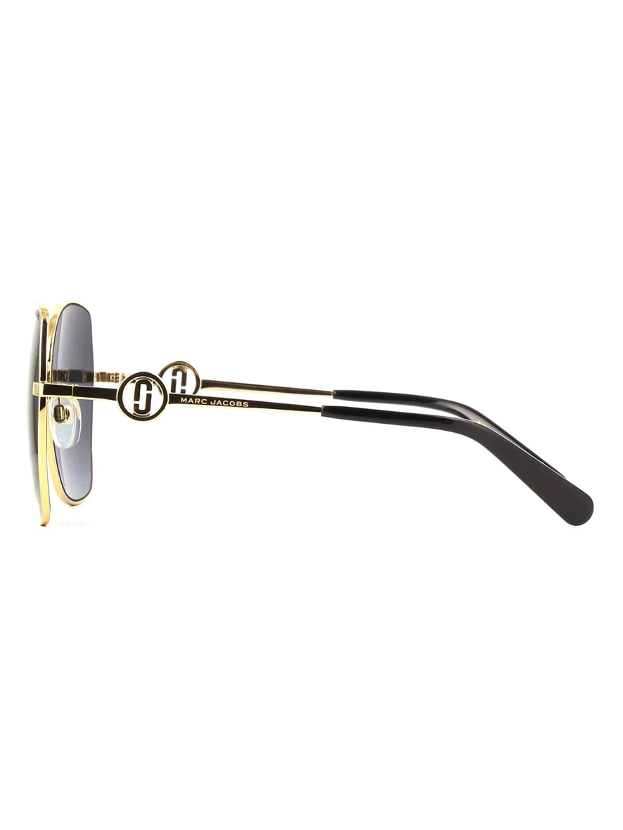 Marc Jacobs Women's Geometric Sunglasses Gold Frame Dark Grey Gradient Lens