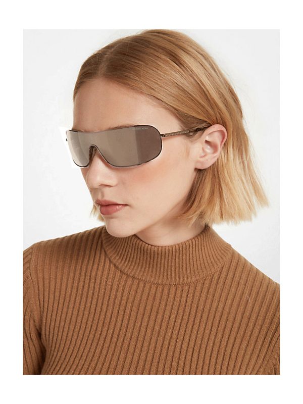 Michael Kors Aix Women's Sunglasses Mink Frame Gold Mirror Lens