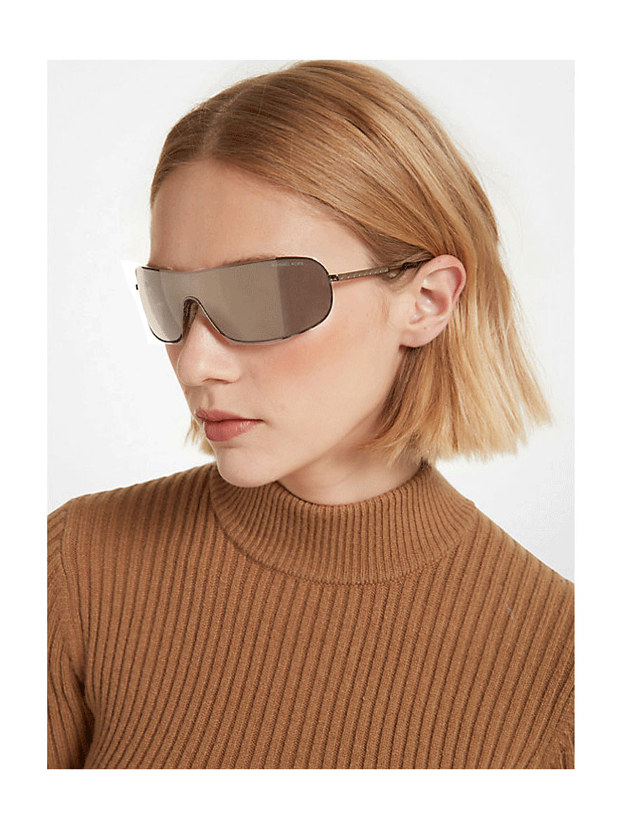 Michael Kors Aix Women's Sunglasses Mink Frame Gold Mirror Lens