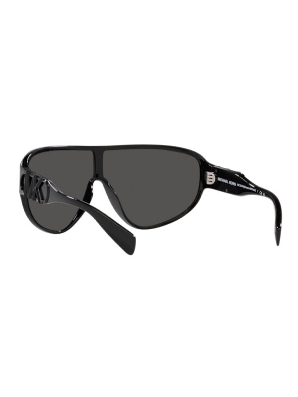 Michael Kors Empire Shield Sunglasses Black Frame Dark Grey Solid Lens