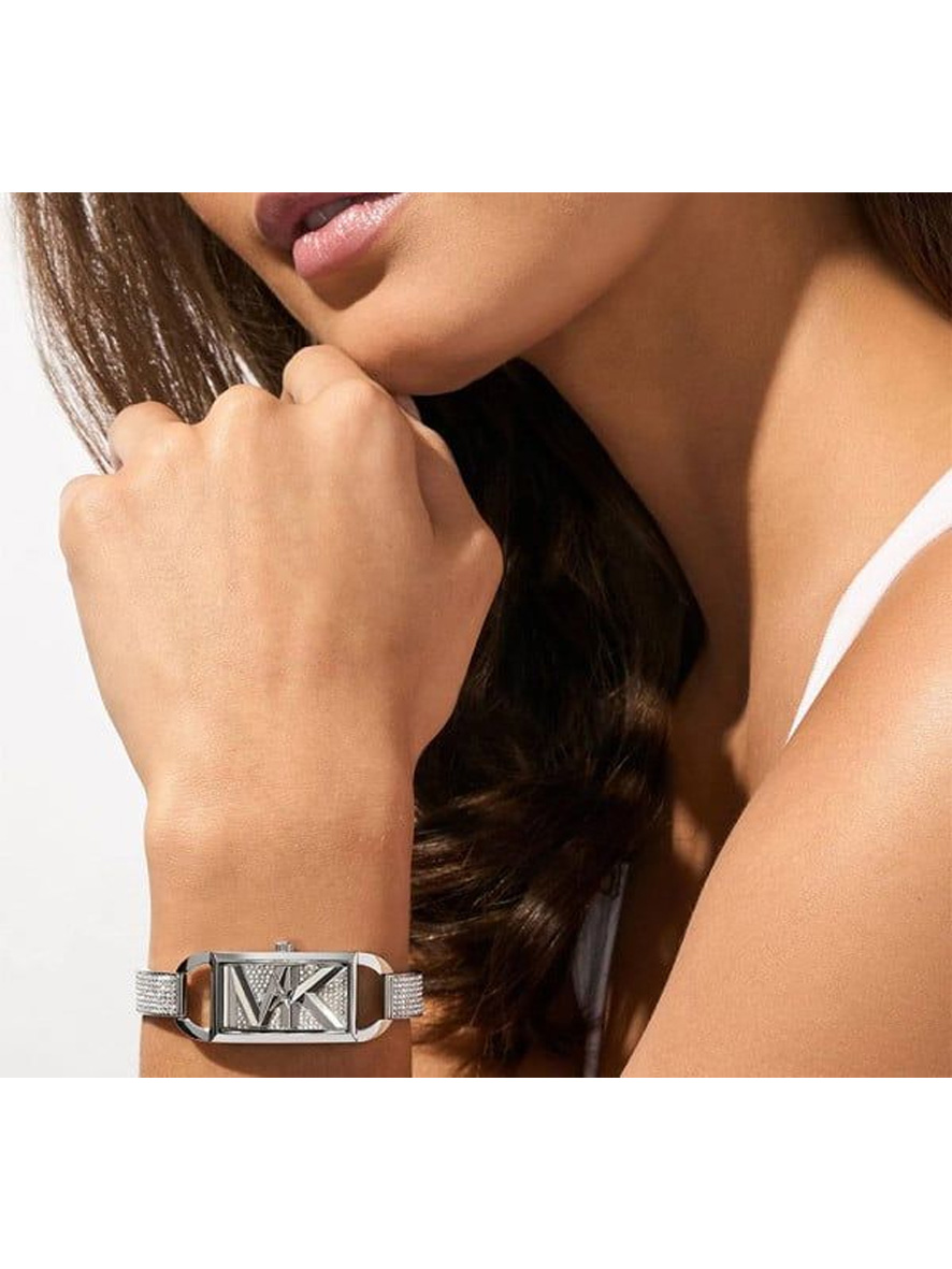 Michael Kors MK Empire Women's Silver Stainless Steel Paved Strap Watch