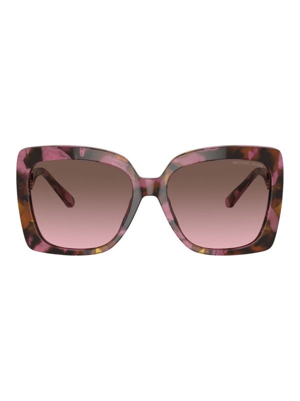 Michael Kors Nice Sunglasses Plum Graphic Tortoise Cordovan Gradient Lens