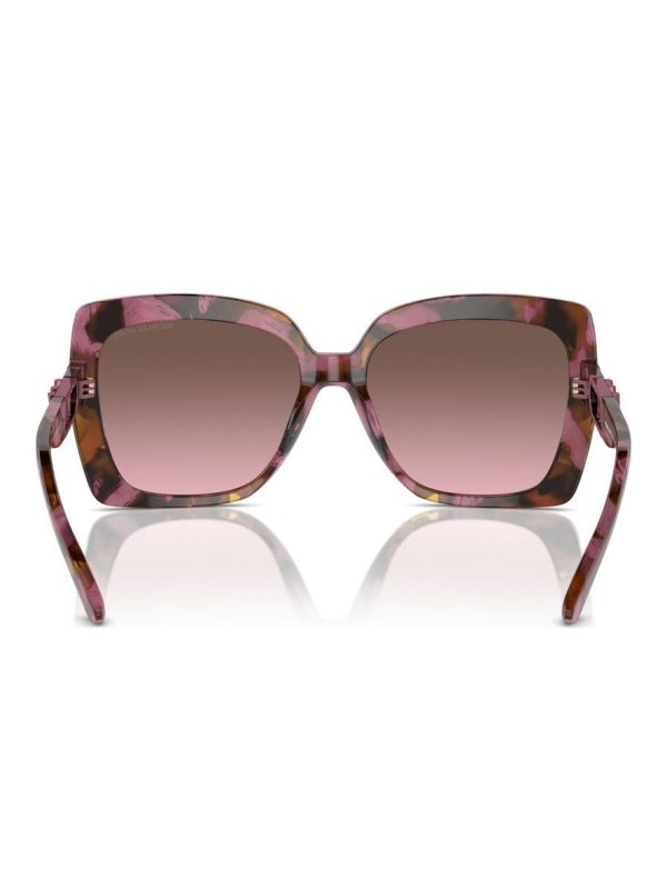 Michael Kors Nice Sunglasses Plum Graphic Tortoise Cordovan Gradient Lens