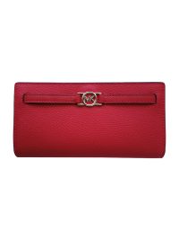Michael Kors Reed Large Pebbled Leather Wallet Dark Raspberry